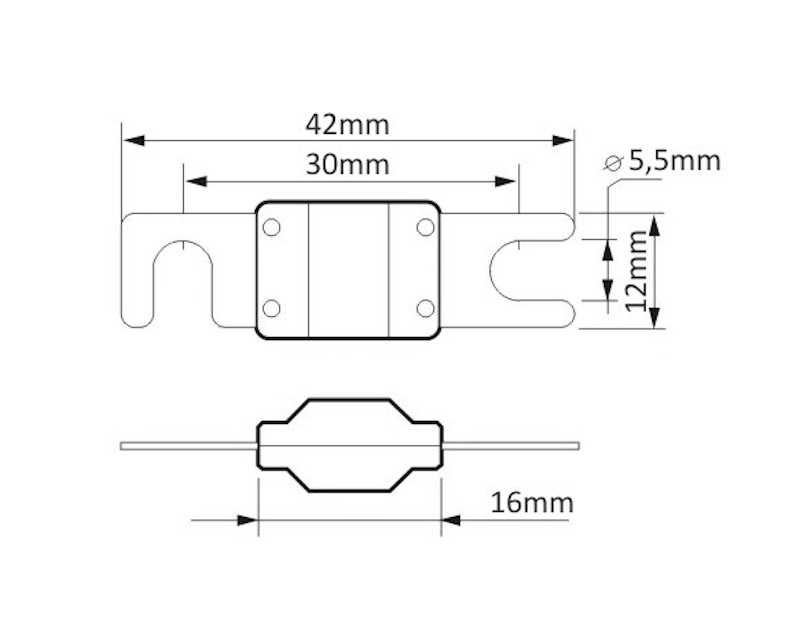 Mini ANL-Sicherung 20A 30A 40A 50A 60A 70A 80A 100A 125A 150A 200A ...